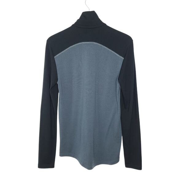 Icebreaker Merino Wool Half Zip Thermal Top Pullover Sweater S Black Gray - Picture 3 of 10